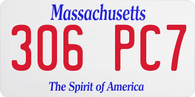 MA license plate 306PC7