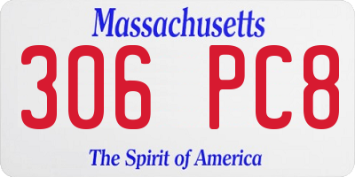 MA license plate 306PC8