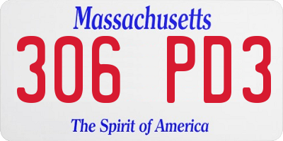 MA license plate 306PD3