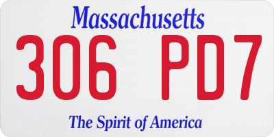 MA license plate 306PD7