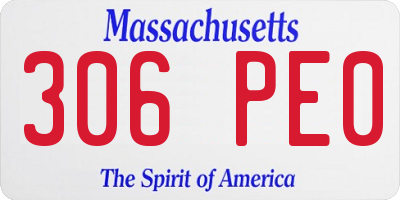 MA license plate 306PE0