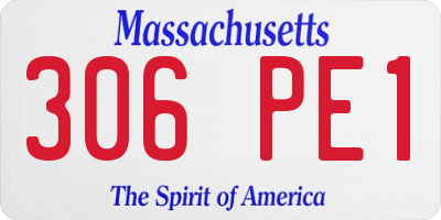 MA license plate 306PE1