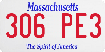MA license plate 306PE3
