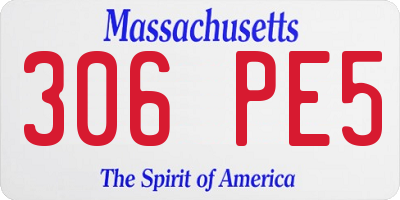 MA license plate 306PE5