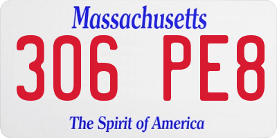 MA license plate 306PE8