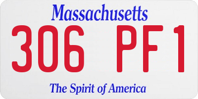MA license plate 306PF1