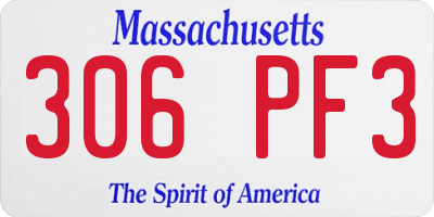 MA license plate 306PF3