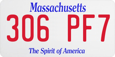 MA license plate 306PF7