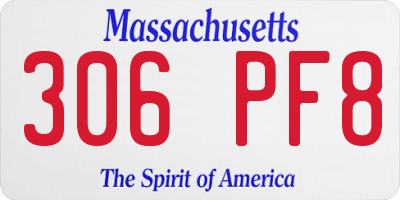 MA license plate 306PF8