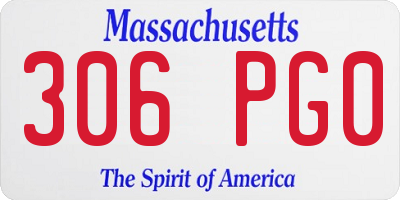 MA license plate 306PG0