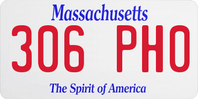 MA license plate 306PH0