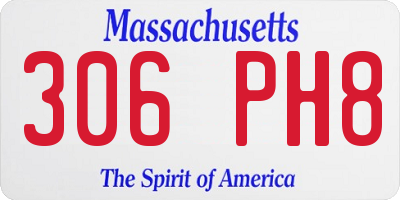 MA license plate 306PH8