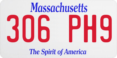 MA license plate 306PH9