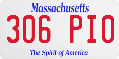 MA license plate 306PI0