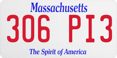 MA license plate 306PI3
