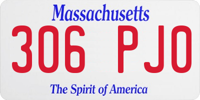 MA license plate 306PJ0