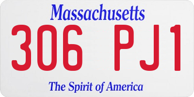 MA license plate 306PJ1