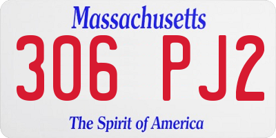 MA license plate 306PJ2