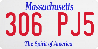 MA license plate 306PJ5