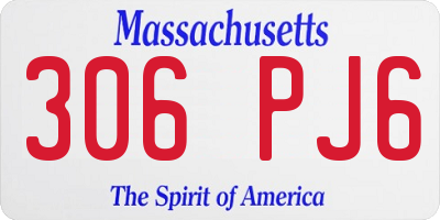 MA license plate 306PJ6