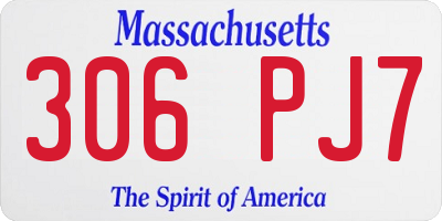 MA license plate 306PJ7