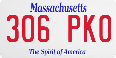 MA license plate 306PK0