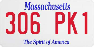 MA license plate 306PK1