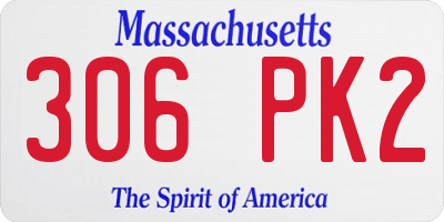 MA license plate 306PK2