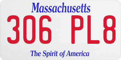 MA license plate 306PL8
