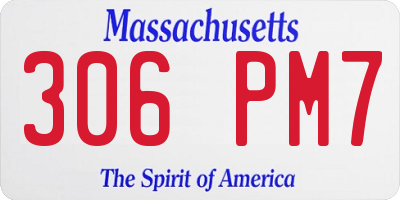 MA license plate 306PM7