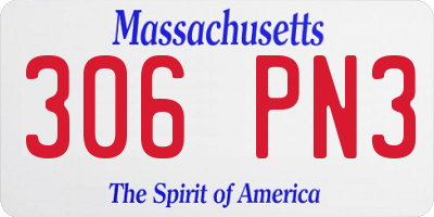 MA license plate 306PN3