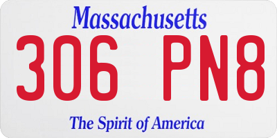 MA license plate 306PN8