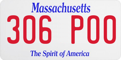 MA license plate 306PO0