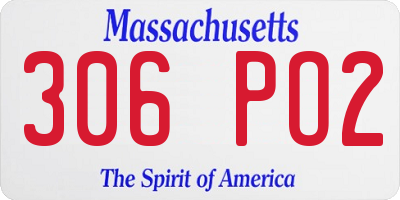 MA license plate 306PO2