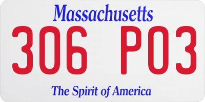 MA license plate 306PO3