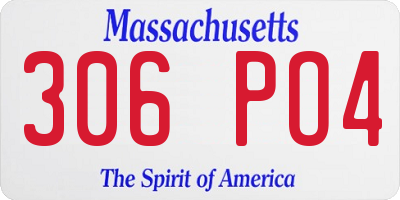 MA license plate 306PO4