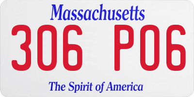 MA license plate 306PO6