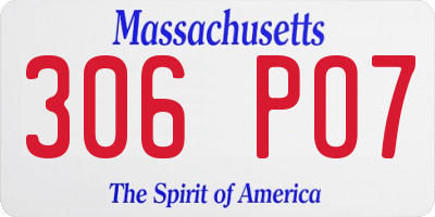 MA license plate 306PO7