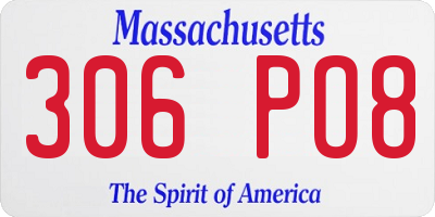 MA license plate 306PO8