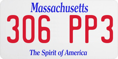 MA license plate 306PP3