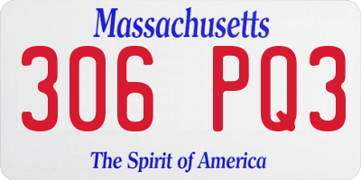 MA license plate 306PQ3