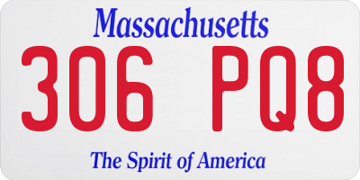 MA license plate 306PQ8