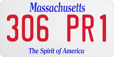 MA license plate 306PR1