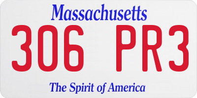 MA license plate 306PR3