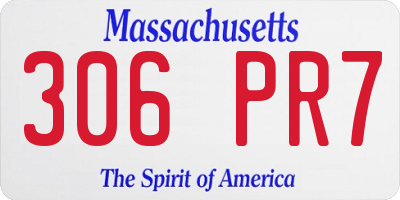 MA license plate 306PR7