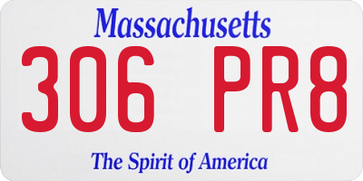MA license plate 306PR8