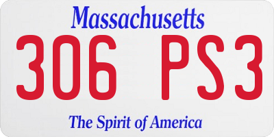 MA license plate 306PS3