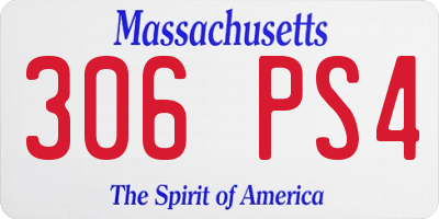 MA license plate 306PS4