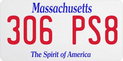 MA license plate 306PS8