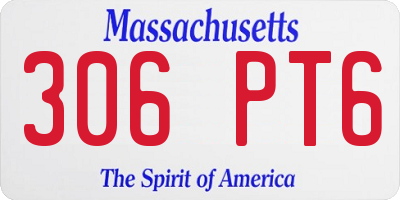 MA license plate 306PT6